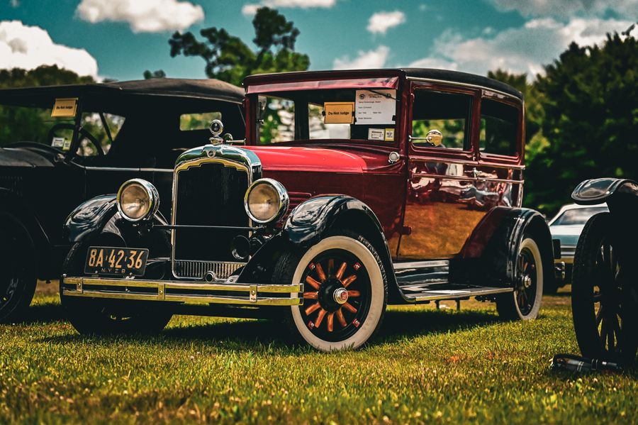 1920s antique automobile on the lawn
