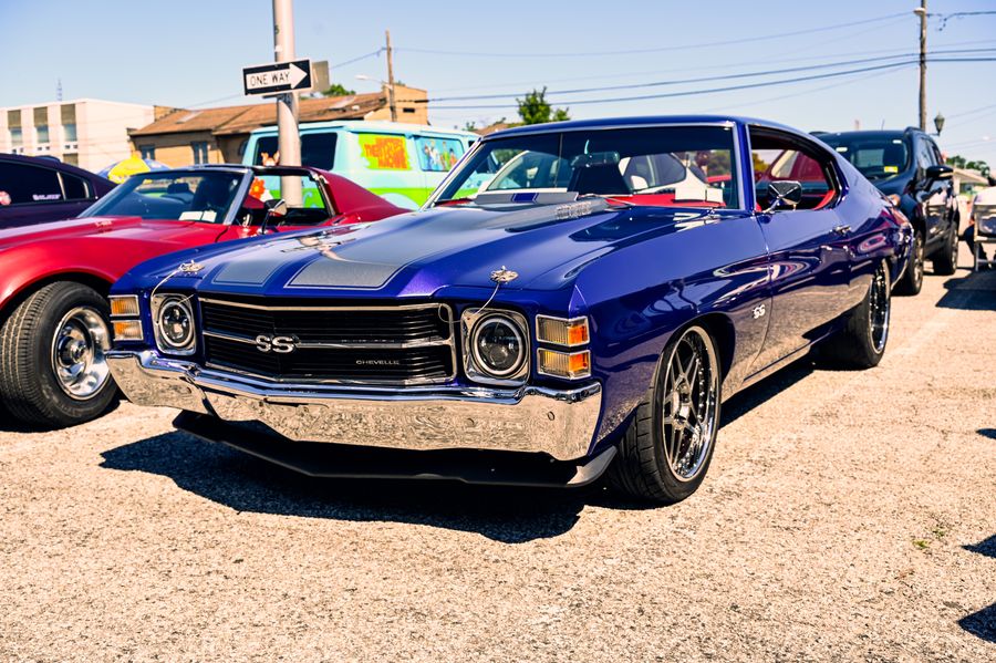 Blue Chevelle SS convertible in the sun